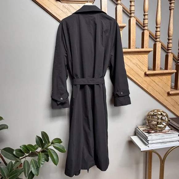 NWOT H&M Double Breasted Plus Size Trench Coat XXL Belt Unisex Utility Black - Picture 2 of 11